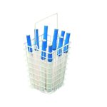STICK CARRY BASKET WHITE 185X185X380MM WITH DIVIDER