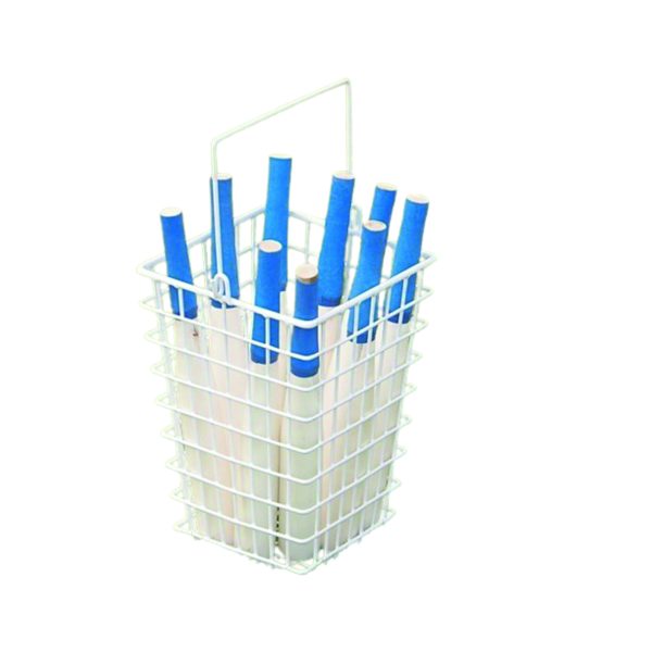 STICK CARRY BASKET WHITE 185X185X380MM WITH DIVIDER