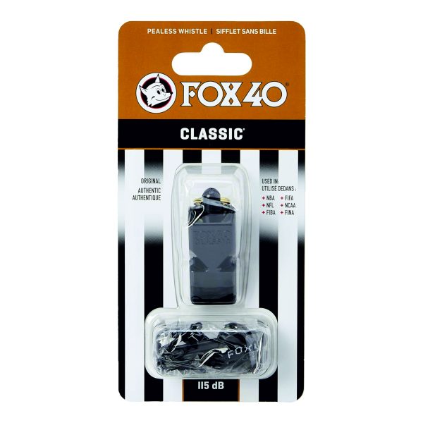 WHISTLE FOX 40 (W/O LANYARD)  BLACK  CLASSIC