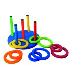 FOAM RING TOSS-10 RINGS, 5 STICKS & 40CM DIA BASE