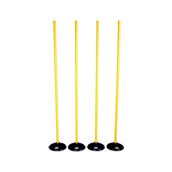 CORNER FLAG ROUNDER BLACK - 4 BASE & 4 POST