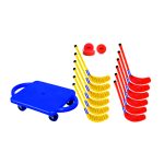 SCOOTER HOCKEY STICKS SET-JUNIOR(12 SCOOTER,12STICKS(28MM)2PVC PUCKS&1SOFT PVC BALL