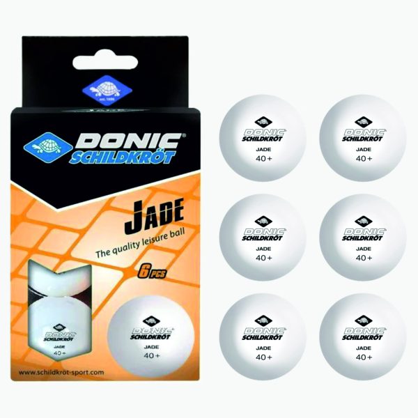 TABLE TENNIS BALL JADE POLY40+SPARE TIME 6PCS WHITE