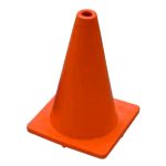 CONE- 12" ORANGE FLEXIBLE WITH ONE HOLE ON TOP